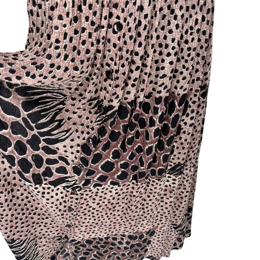 Reaction Womens Plus Size Animal Print Button Front Rayon Maxi Skirt Brown Black